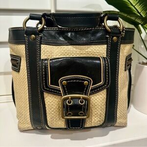 Coach Vintage 2005 Limited Edition Legacy Straw Satchel